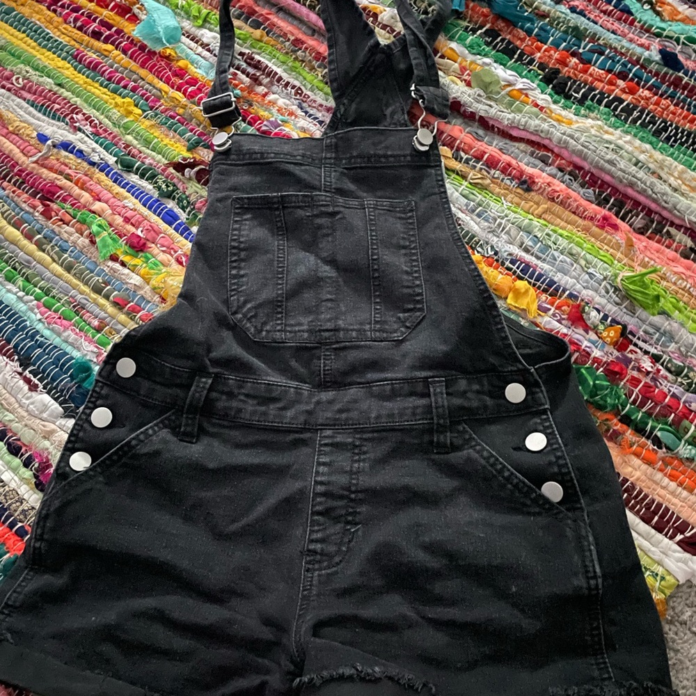 Black Denim Overalls